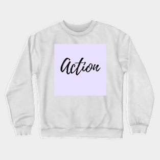 Action - Purple Background Crewneck Sweatshirt